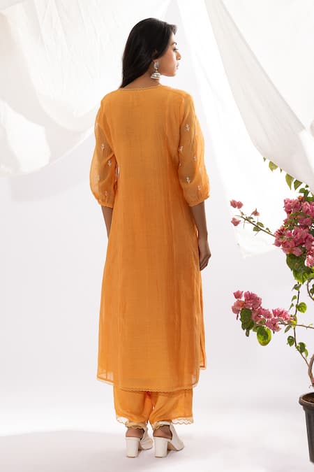 Pants And Pajamas Chikankari Embroidered Kurta 