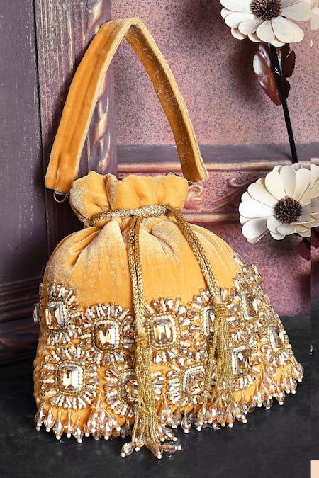 House Of Webhin Stone Embroidered Potli Bag 