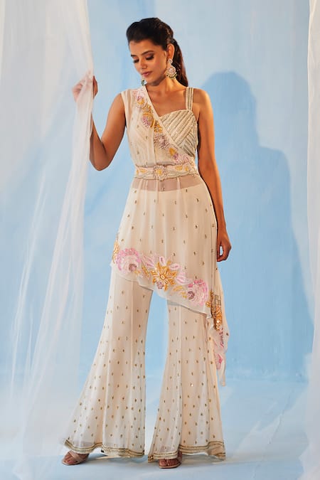 Label RSD Hand Embroidered Cape Pant Set 