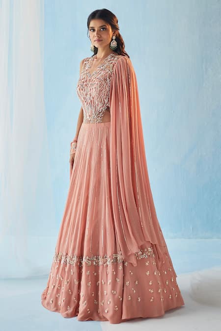 Buy Label Rsd Pink Georgette, Satin Pearls, Sequins Round Neck Floral Embellished Saree Gown Online at Aza Fashions Buy_Label Rsd_Pink Georgette, Satin Pearls, Sequins Round Neck Floral Embellished Saree Gown_Online_at_Aza_Fashions