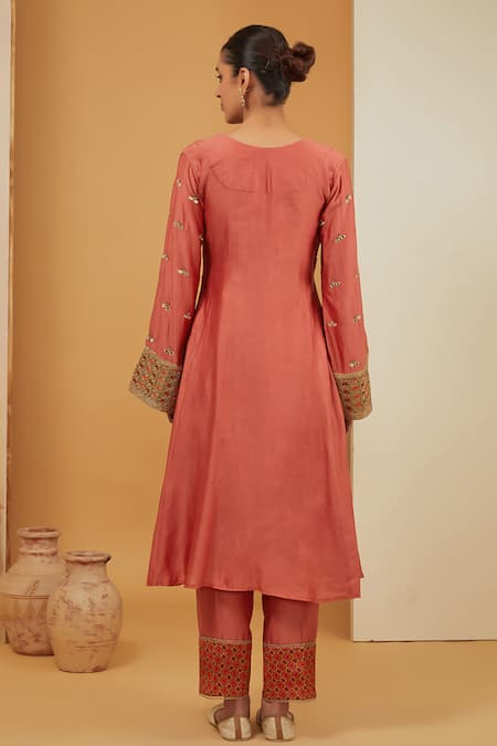 Neha Khullar Placement Embroidered A-Line Kurta Pant Set 