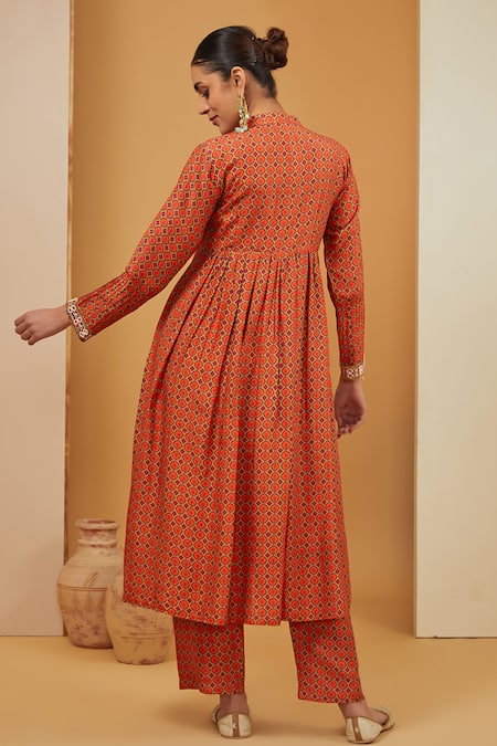 Neha Khullar Geometric Jaal Print Kurta Pant Set 