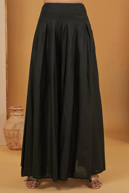 Neha Khullar Black Organza, Chanderi Silk, Cotton Placement Hand Kurta Sharara Set Online at Aza Fashions Neha Khullar_Black Organza, Chanderi Silk, Cotton Placement Hand Kurta Sharara Set _Online_at_Aza_Fashions