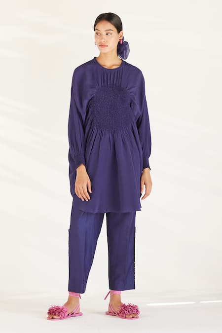 Ilk Luna Smocked Tunic With Pant 