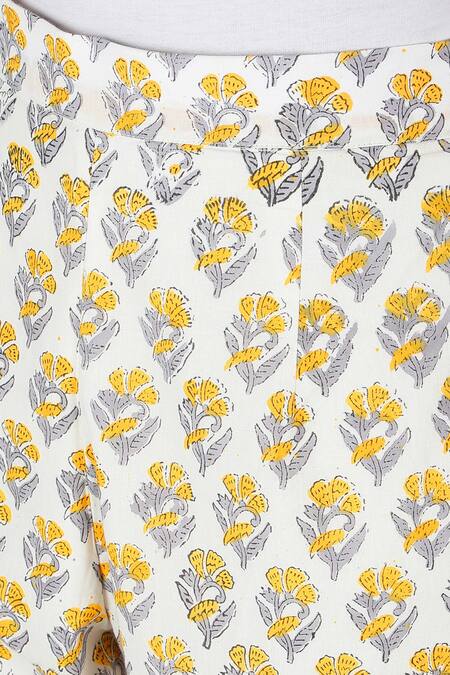 Sheeshakari_Peach Silk, Cotton Mirrors, Beads Split And Cutdana Embroidered Kurta Pant Set _at_Aza_Fashions