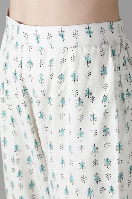 Sheeshakari Blue Silk, Cotton Mirrors, Beads, Embroidery Split V-neck Kurta Pant Set Online at Aza Fashions Sheeshakari_Blue Silk, Cotton Mirrors, Beads, Embroidery Split V-neck Kurta Pant Set _Online_at_Aza_Fashions