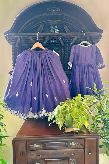 Rage Attire-Sweta Saria Floral Cutwork Peplum Top & Ghaghra Set 