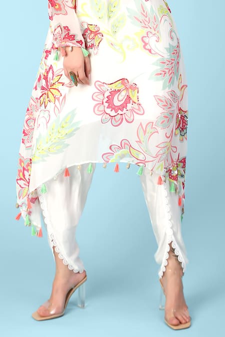 Buy Ivory Georgette Printed And Hand Ananya Kurta & Dhoti Pant Set For  Women by Sajeda A Lehry Online at Aza Fashions.