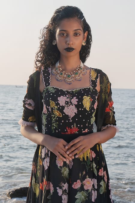 Nea By Nikita Tiwari Guldasta Hand Embroidery Jumpsuit With Jacket 