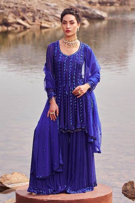 Nidhika Shekhar Jilmil Sitaare Jalsaa Embroidered Kurta Sharara Set 