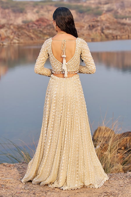 Nidhika Shekhar Bahaar E Jalsaa Sunehri Embroidered Bridal Lehenga Set 