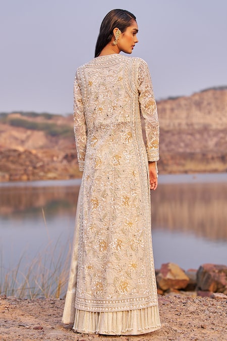 Nidhika Shekhar Utsav Chamakate Jalsaa Embroidered Kurta Lehenga Set 