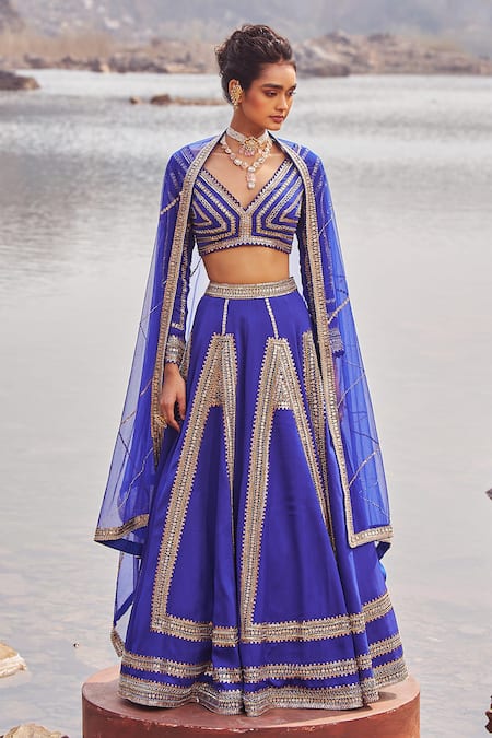 Nidhika Shekhar Jashan-E-Utsav Embroidered Blouse Lehenga Set 