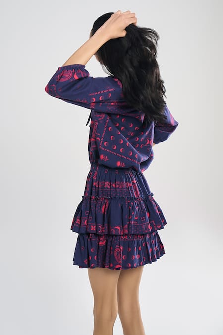 Terra Luna Cosmic Medley Print Short Dress 