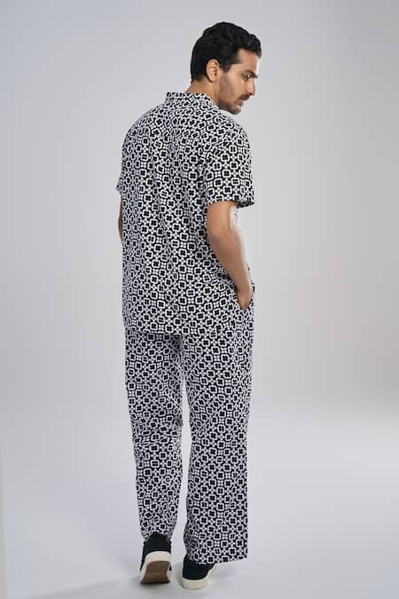 Terra Luna Comet Check Pattern T-Shirt 