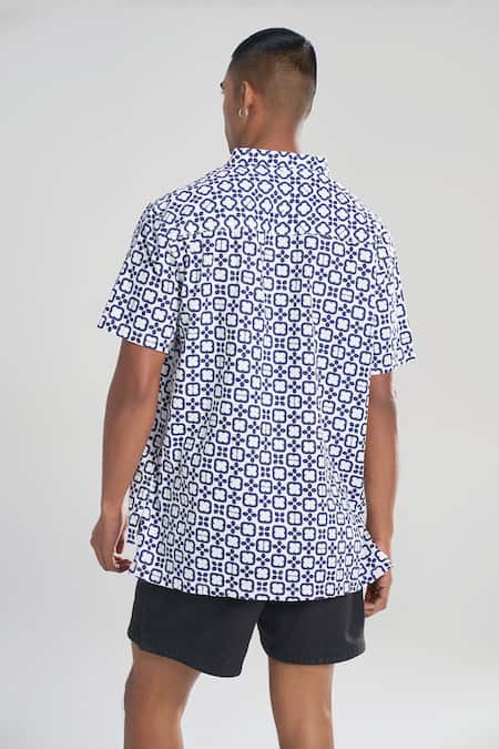 Terra Luna Comet Check Pattern Woven T-Shirt 