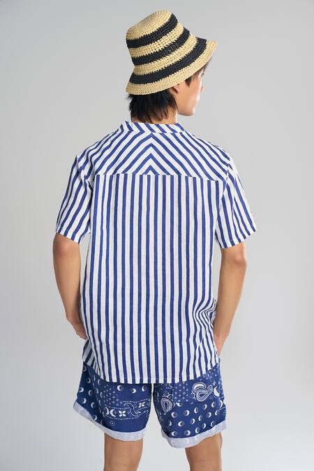 Terra Luna Cabana Stripe Pattern Woven T-Shirt 