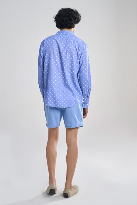 Terra Luna Lunar Polka Summer Sky Shirt 