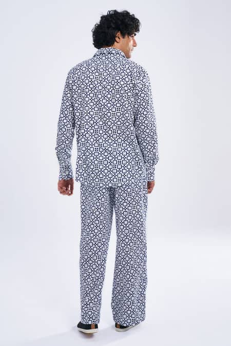 Terra Luna Comet Check Pattern Wide Leg Lounge Trouser 