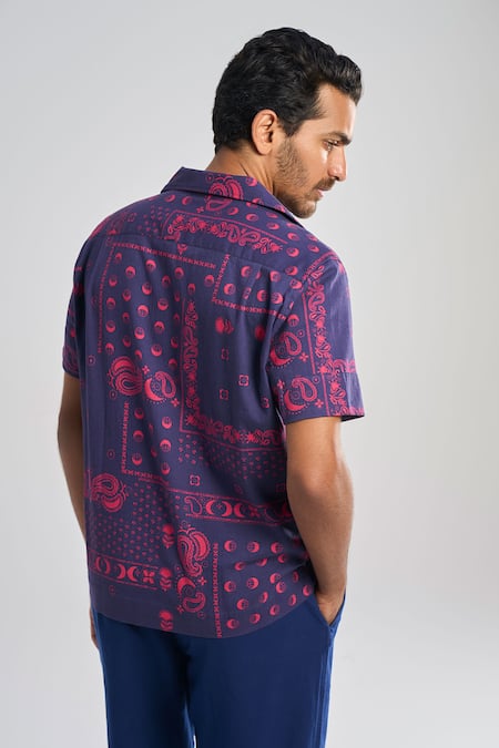 Terra Luna Vacay Camp Half Moon Pattern Shirt 