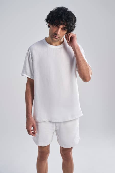 Terra Luna Linen Solid T-Shirt 