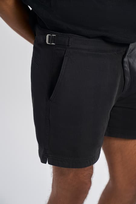 Terra Luna Black Cotton Chino Vacay Solid Shorts Online at Aza Fashions Terra Luna_Black Cotton Chino Vacay Solid Shorts _Online_at_Aza_Fashions
