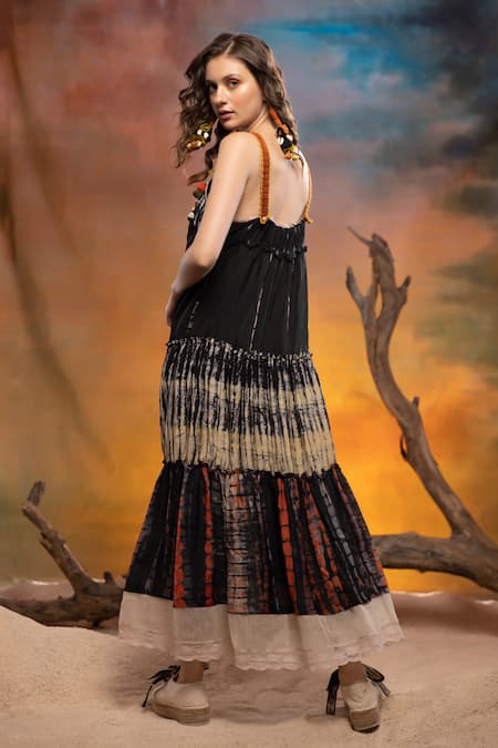 CAPISVIRLEO Ebony Tie Dye Dress 