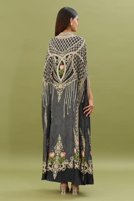 Nirraamyaa Blooming Floral Print Cape Kaftan 