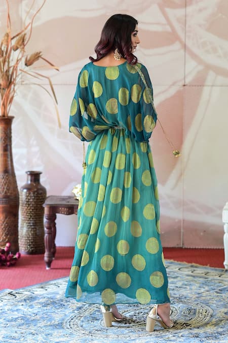 Farha Syed Floral Pattern Kaftan Dress 