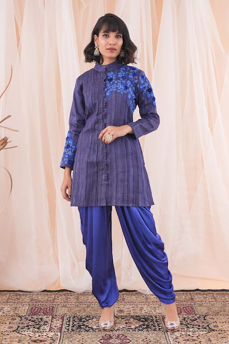 Farha Syed Resham Embroidered Jacket & Dhoti Pant Set 