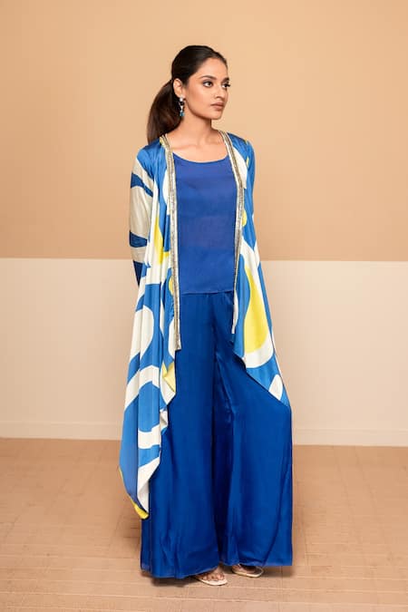 Kelaayah Ayame Print Cape Pant Set 