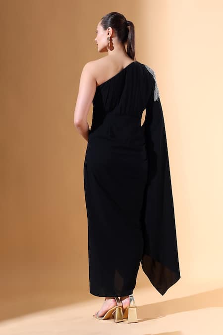 Aakaar X AZA One Shoulder Draped Dress 
