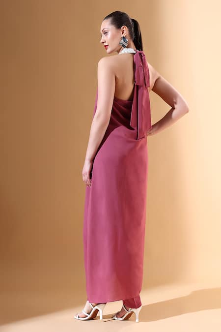 Aakaar X AZA Draped Asymmetric Tunic & Pant Set 