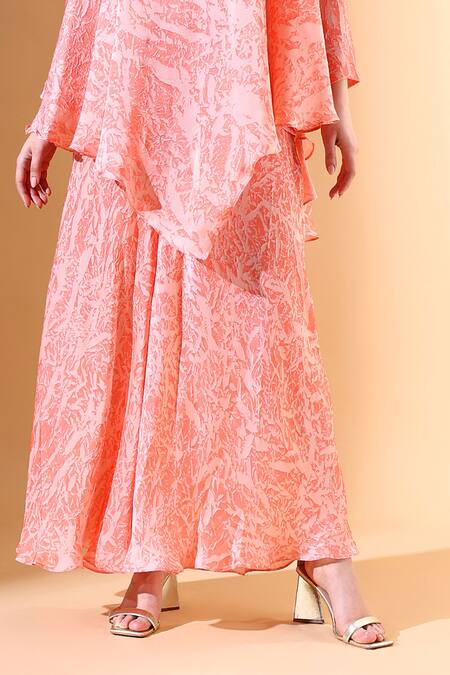 Aakaar Orange Silk, Crepe Gota Patti, Embroidery Marble Textured Tunic And Palazzo Set Online at Aza Fashions Aakaar_Orange Silk, Crepe Gota Patti, Embroidery Marble Textured Tunic And Palazzo Set_Online_at_Aza_Fashions