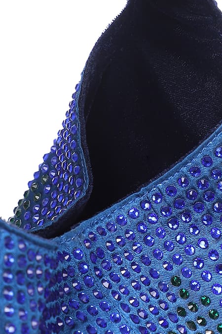 Shop ETCETERA Blue Rhinestones Embellished Mini Bag Online at Aza Fashions Shop_ETCETERA_Blue Rhinestones Embellished Mini Bag _Online_at_Aza_Fashions