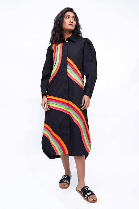 Studio Moda India The Ivy Rainbow Frilled Cotton Dress 