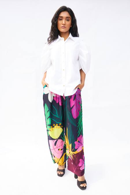 Studio Moda India The Tropical Night Printed Straight Pant 