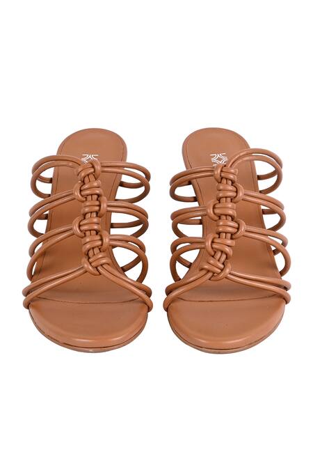 Shop Vanilla Moon Brown Mae Multi Strap Wedges at Aza Fashions Shop_Vanilla Moon_Brown Mae Multi Strap Wedges_at_Aza_Fashions