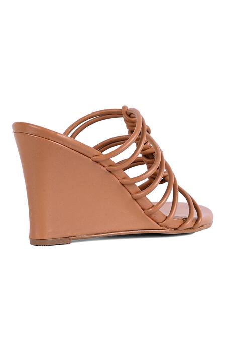 Buy Vanilla Moon Brown Mae Multi Strap Wedges Online at Aza Fashions Buy_Vanilla Moon_Brown Mae Multi Strap Wedges_Online_at_Aza_Fashions