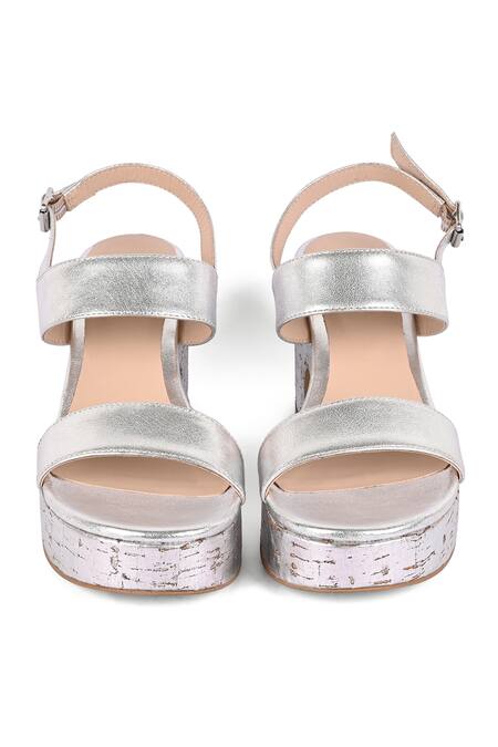 Shop Vanilla Moon Silver Nessie Metallic Sling Back Heels at Aza Fashions Shop_Vanilla Moon_Silver Nessie Metallic Sling Back Heels_at_Aza_Fashions