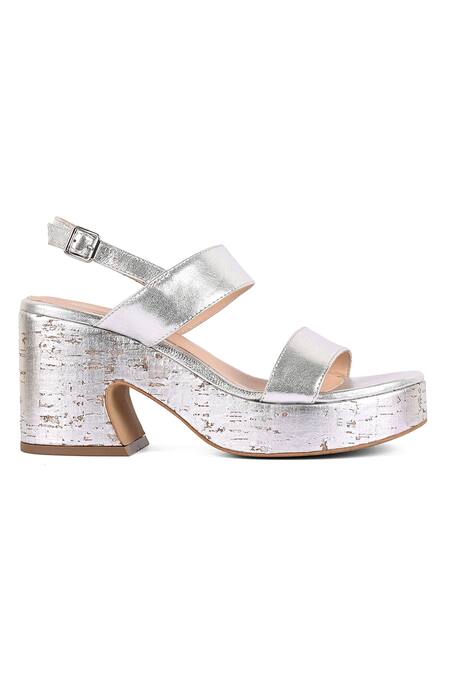 Vanilla Moon Silver Nessie Metallic Sling Back Heels Online at Aza Fashions Vanilla Moon_Silver Nessie Metallic Sling Back Heels_Online_at_Aza_Fashions