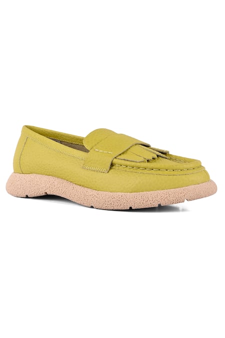 Vanilla Moon Green Olga Plain Loafers