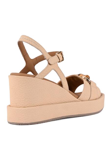 Buy_Vanilla Moon_Beige Buckles Onella Bamboo Wedges_Online_at_Aza_Fashions