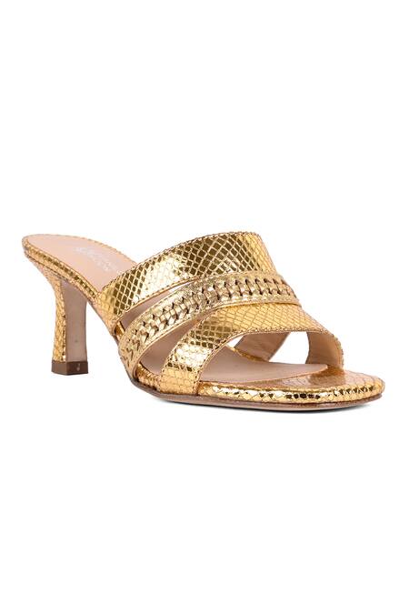 Vanilla Moon Gold Dawn Metallic Square Toe Heels Online at Aza Fashions Vanilla Moon_Gold Dawn Metallic Square Toe Heels_Online_at_Aza_Fashions