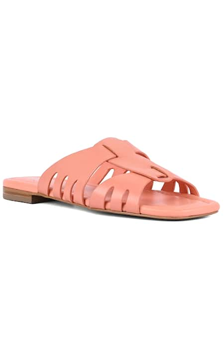 Vanilla Moon Pink Galilea Square Toe Front Sliders 