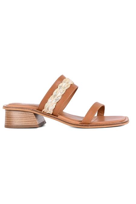 Vanilla Moon Brown Samara Plain Slip-on Angular Heels Online at Aza Fashions Vanilla Moon_Brown Samara Plain Slip-on Angular Heels_Online_at_Aza_Fashions