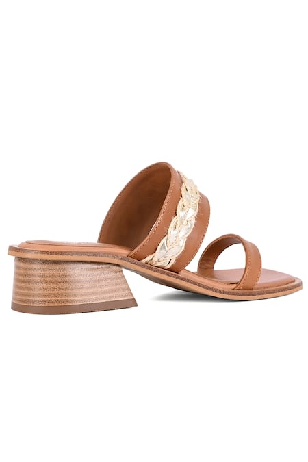 Buy Vanilla Moon Brown Samara Plain Slip-on Angular Heels Online at Aza Fashions Buy_Vanilla Moon_Brown Samara Plain Slip-on Angular Heels_Online_at_Aza_Fashions