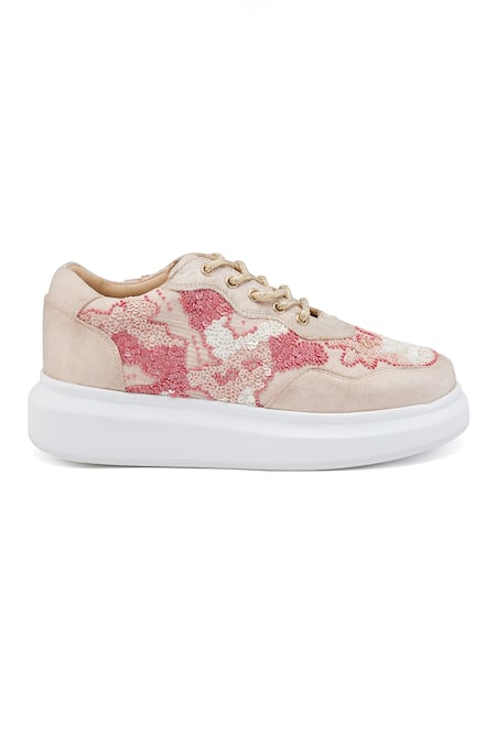 Shop Anaar Pink Begums Sequin Embroidered Wedding Sneakers Online at Aza Fashions Shop_Anaar_Pink Begums Sequin Embroidered Wedding Sneakers _Online_at_Aza_Fashions