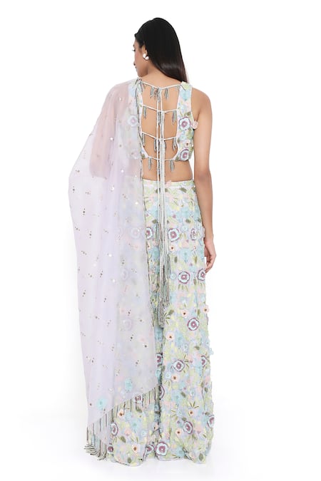 Shop_Payal Singhal_Purple Georgette Embroidered Sequin Square Floral Sharara Set _at_Aza_Fashions