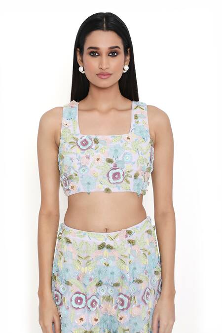 Shop_Payal Singhal_Purple Georgette Embroidered Sequin Square Floral Sharara Set _Online_at_Aza_Fashions